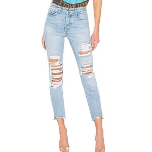 GRLFRND x Revolve Karolina High-Rise Distressed Skinny Jeans 25
